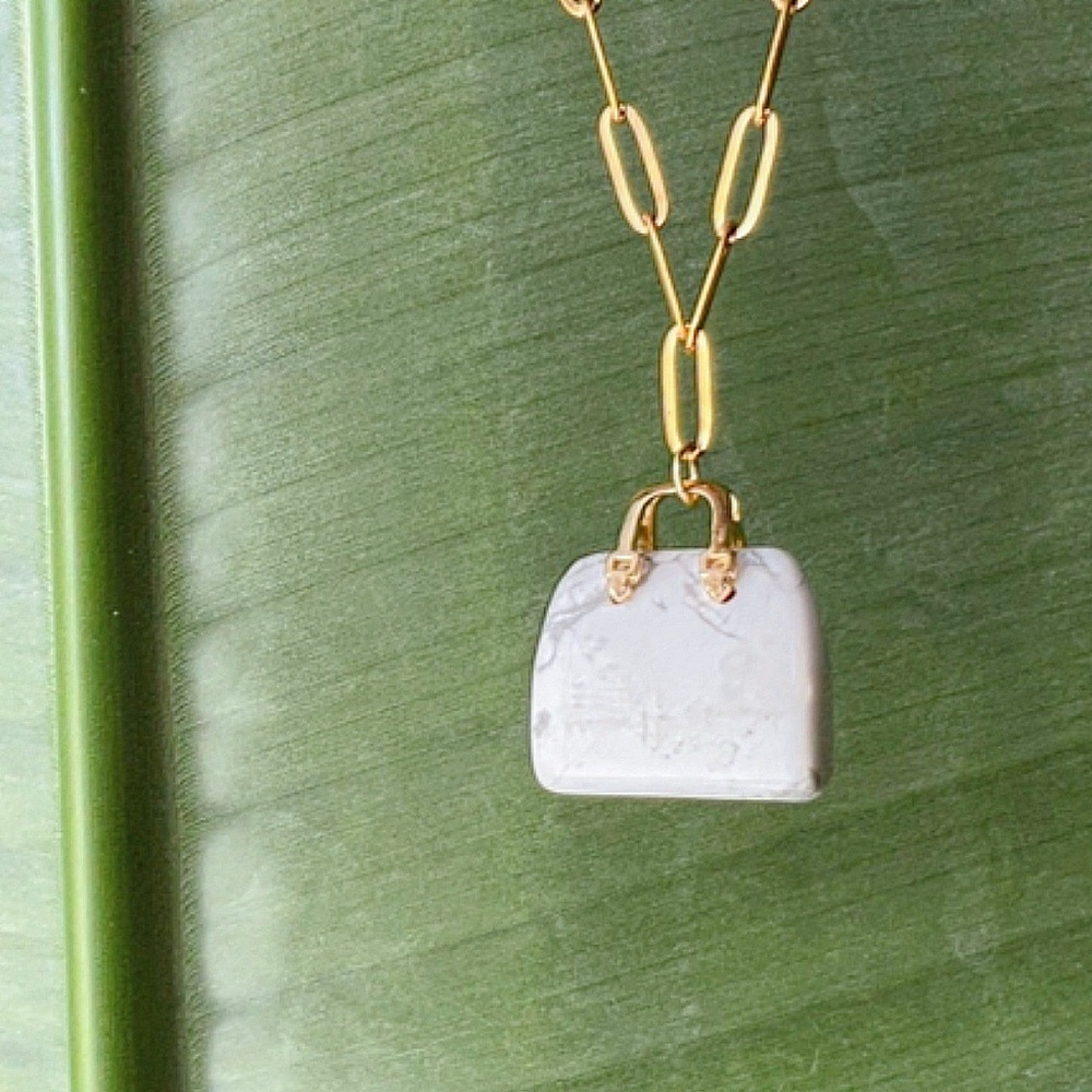 Howlite Purse Necklace